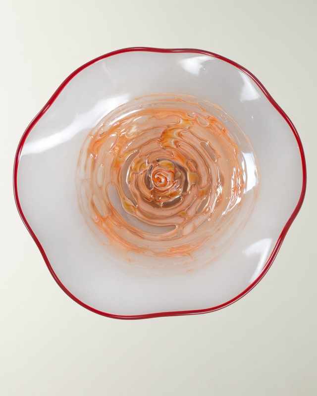 Cavalier White Art Glass Wall Dcor - 18" x 5" x 18"